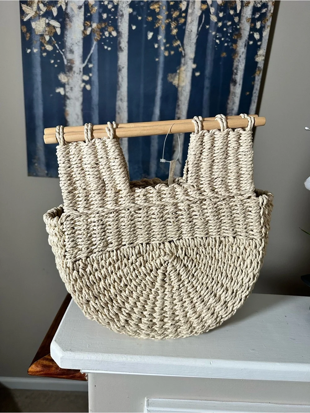 Target Natural Woven Straw Tote with Wooden Handles